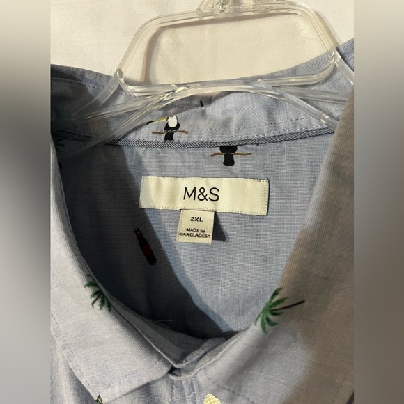 Marks & Spencer men’s s/s button down party shirt XXL (from London) - Picture 2 of 4